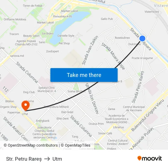 Str. Petru Rareș to Utm map