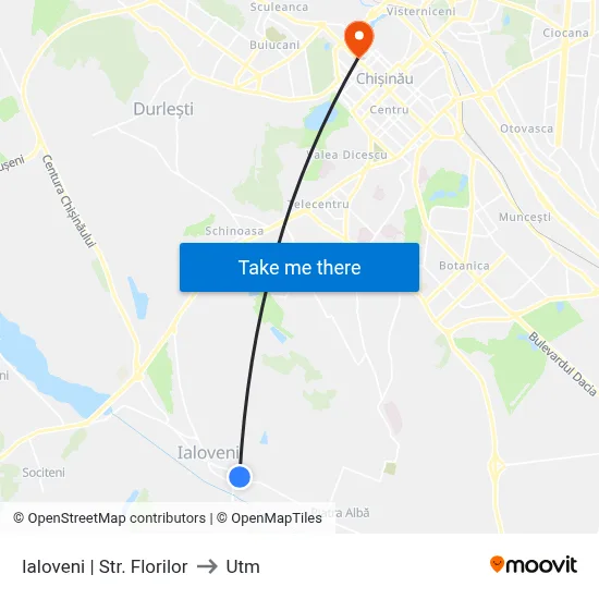 Ialoveni | Str. Florilor to Utm map