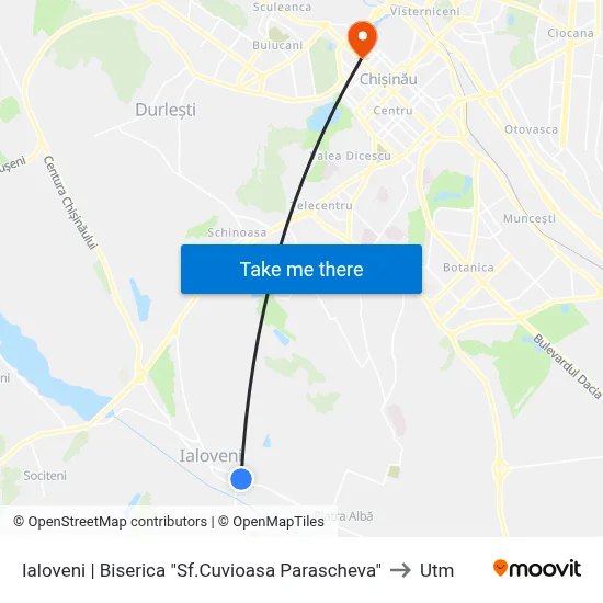 Ialoveni | Biserica "Sf.Cuvioasa Parascheva" to Utm map