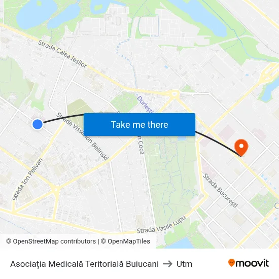 Asociația Medicală Teritorială Buiucani to Utm map