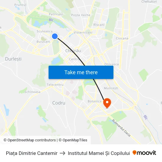 Piața Dimitrie Cantemir to Institutul Mamei Și Copilului map