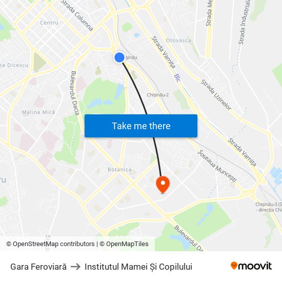 Gara Feroviară to Institutul Mamei Și Copilului map