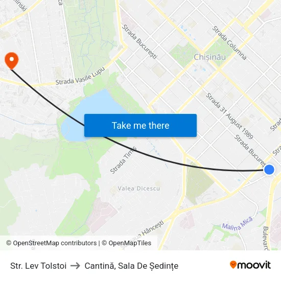 Str. Lev Tolstoi to Cantină, Sala De Ședințe map