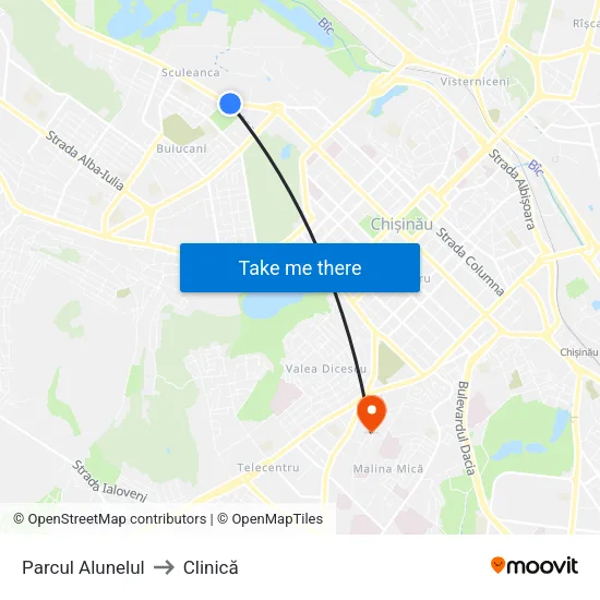 Parcul Alunelul to Clinică map