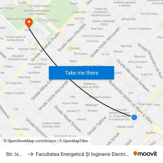 Str. Ismail to Facultatea Energetică Și Inginerie Electrică - Utm map