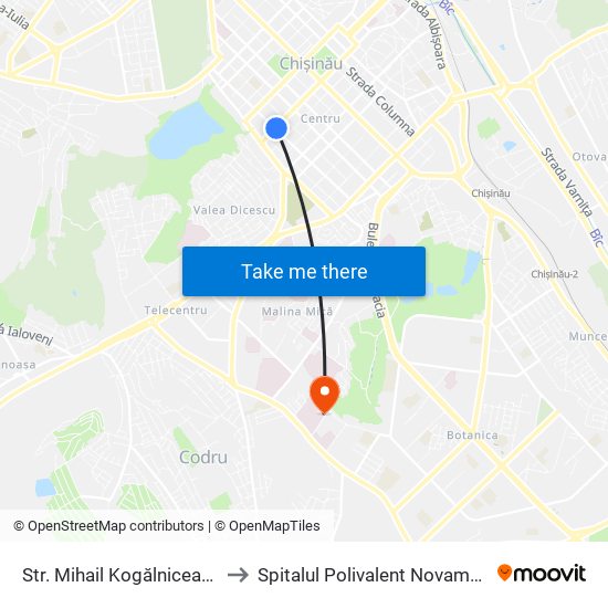 Str. Mihail Kogălniceanu to Spitalul Polivalent Novamed map