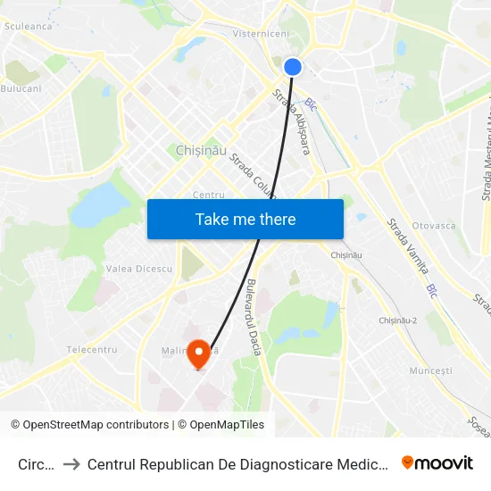 Circul to Centrul Republican De Diagnosticare Medicală map