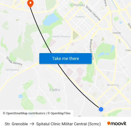 Str. Grenoble to Spitalul Clinic Militar Central (Scmc) map
