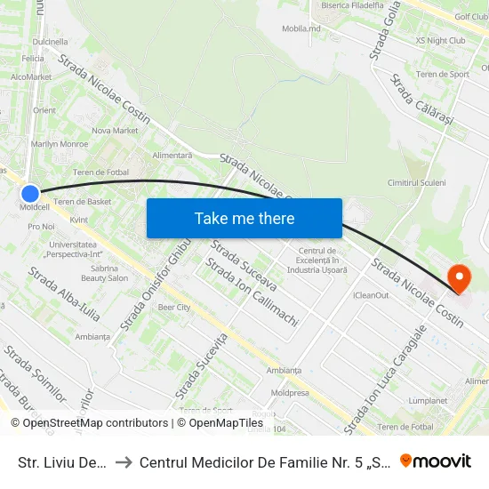 Str. Liviu Deleanu to Centrul Medicilor De Familie Nr. 5 „Sfânta Maria” map