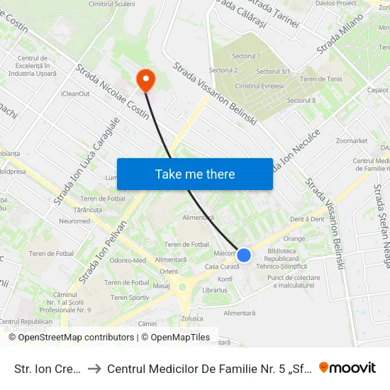 Str. Ion Creangă to Centrul Medicilor De Familie Nr. 5 „Sfânta Maria” map