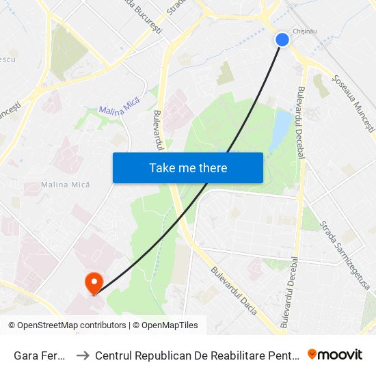 Gara Feroviară to Centrul Republican De Reabilitare Pentru Copii (Crrc) map