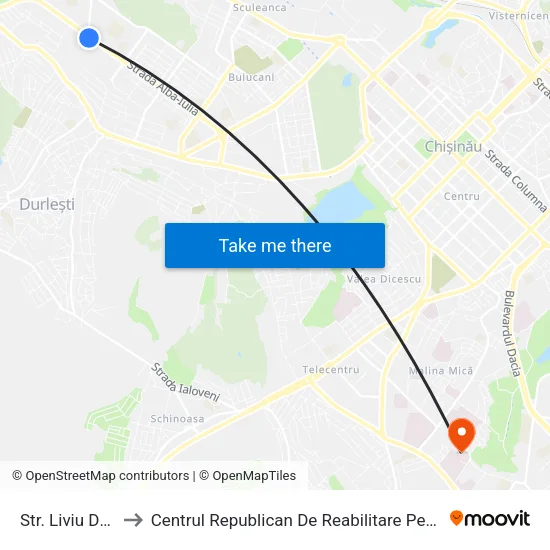 Str. Liviu Deleanu to Centrul Republican De Reabilitare Pentru Copii (Crrc) map