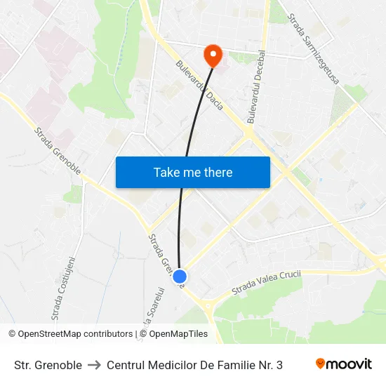 Str. Grenoble to Centrul Medicilor De Familie Nr. 3 map