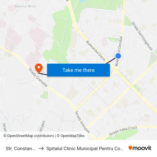 Str. Constantin Brâncuși to Spitalul Clinic Municipal Pentru Copii Nr. 3 „Valentin Ignatenco” map