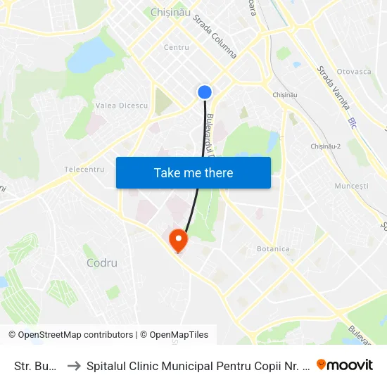 Str. București to Spitalul Clinic Municipal Pentru Copii Nr. 3 „Valentin Ignatenco” map