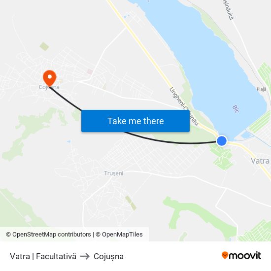 Vatra | Facultativă to Cojușna map