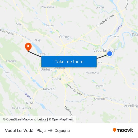 Vadul Lui Vodă | Plaja to Cojușna map