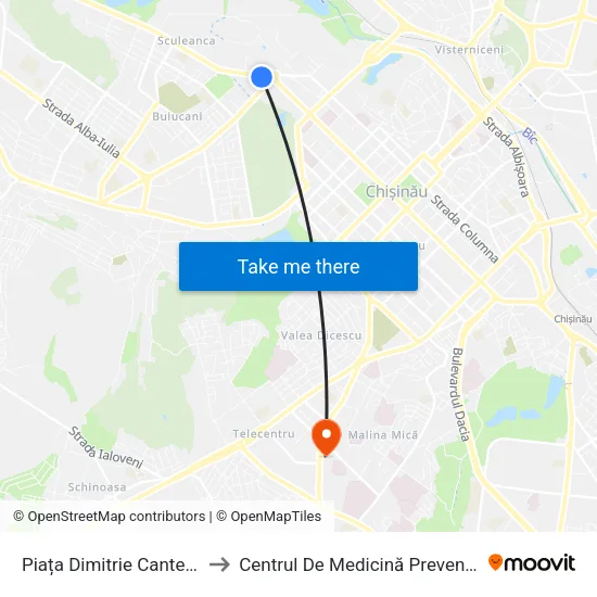Piața Dimitrie Cantemir to Centrul De Medicină Preventivă map
