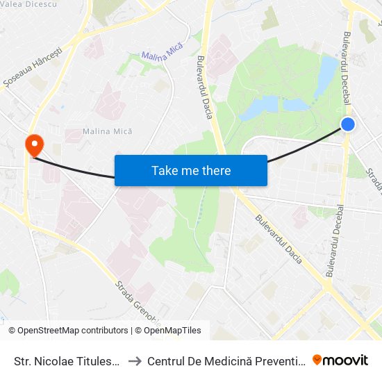 Str. Nicolae Titulescu to Centrul De Medicină Preventivă map