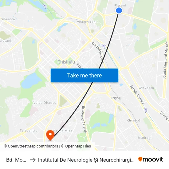 Bd. Moscova to Institutul De Neurologie Și Neurochirurgie „Diomid Gherman” map
