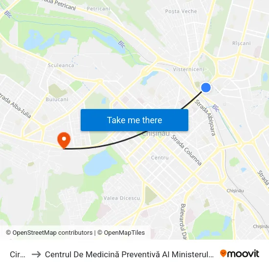 Circul to Centrul De Medicină Preventivă Al Ministerului Apărării map