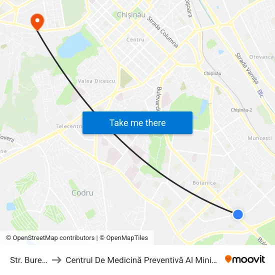 Str. Burebista to Centrul De Medicină Preventivă Al Ministerului Apărării map