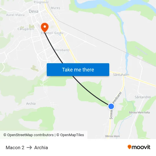 Macon 2 to Archia map