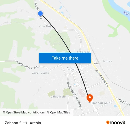 Zahana 2 to Archia map