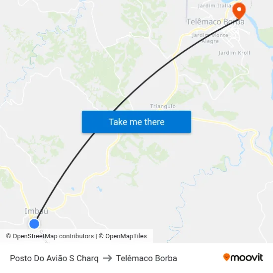 Posto Do Avião S Charq to Telêmaco Borba map