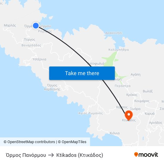 Όρμος Πανόρμου to Ktikados (Κτικάδος) map