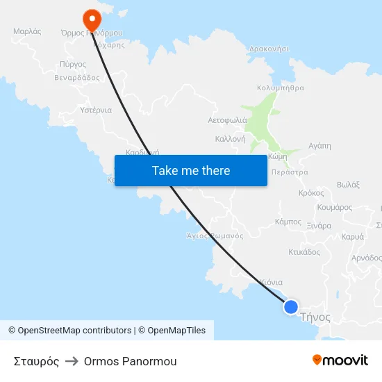 Σταυρός to Ormos Panormou map