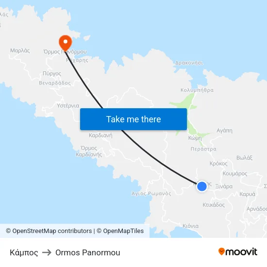 Κάμπος to Ormos Panormou map