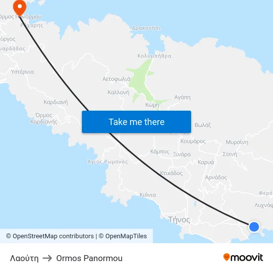 Λαούτη to Ormos Panormou map
