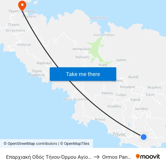 Επαρχιακή Οδός Τήνου-Όρμου Αγίου Ιωάννης, 9 to Ormos Panormou map