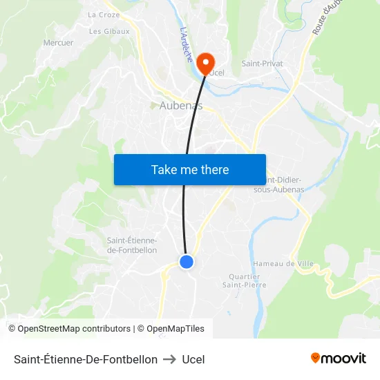 Saint-Étienne-De-Fontbellon to Ucel map