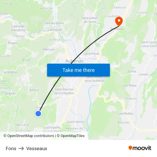 Fons to Vesseaux map