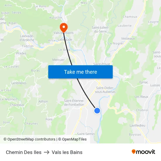 Chemin Des Iles to Vals les Bains map