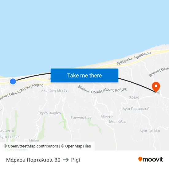 Μάρκου Πορτaλιού, 30 to Pigí map