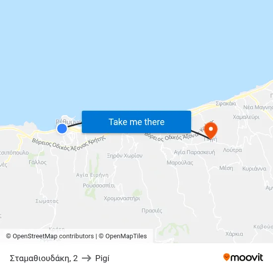 Σταμαθιουδάκη, 2 to Pigí map