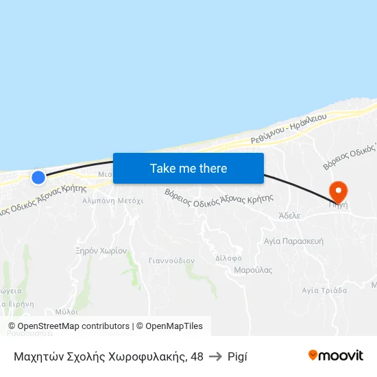 Machiton Scholis Chorofylakis, 48 to Pigi map