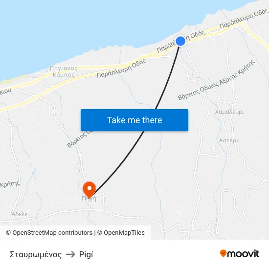 Σταυρωμένος to Pigí map