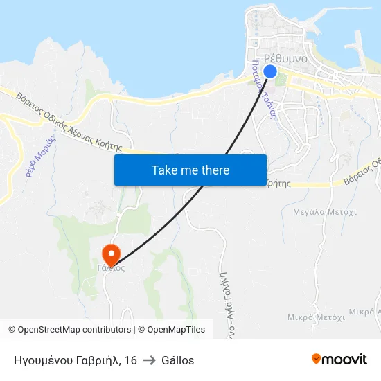 Igoumenou Gabriel, 16 to Gallos map
