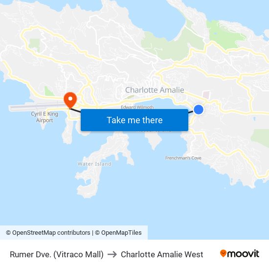 Rumer Dve. (Vitraco Mall) to Charlotte Amalie West map