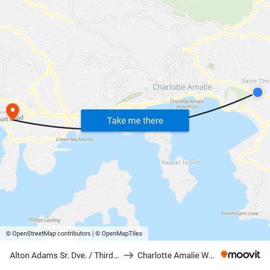 Alton Adams Sr. Dve. / Third St. to Charlotte Amalie West map