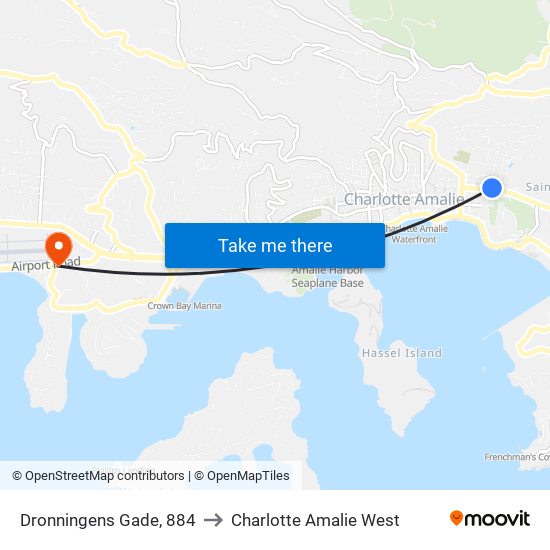 Dronningens Gade, 884 to Charlotte Amalie West map