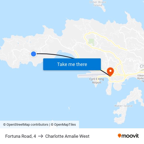Fortuna Road, 4 to Charlotte Amalie West map