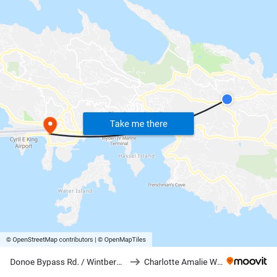Donoe Bypass Rd. / Wintberg Rd. to Charlotte Amalie West map