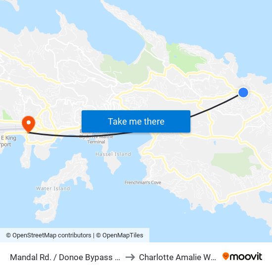 Mandal Rd. / Donoe Bypass Rd. to Charlotte Amalie West map