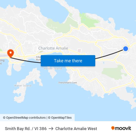 Smith Bay Rd. / VI 386 to Charlotte Amalie West map
