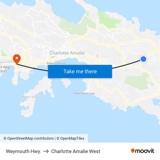 Weymouth Hwy. to Charlotte Amalie West map
